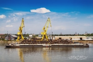 Romanian barges on the Danube